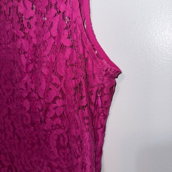 NWT Eva Mendes Magenta Lace Sleeveless Dress With Back Bow Detail Size 8 - Picture 6 of 8